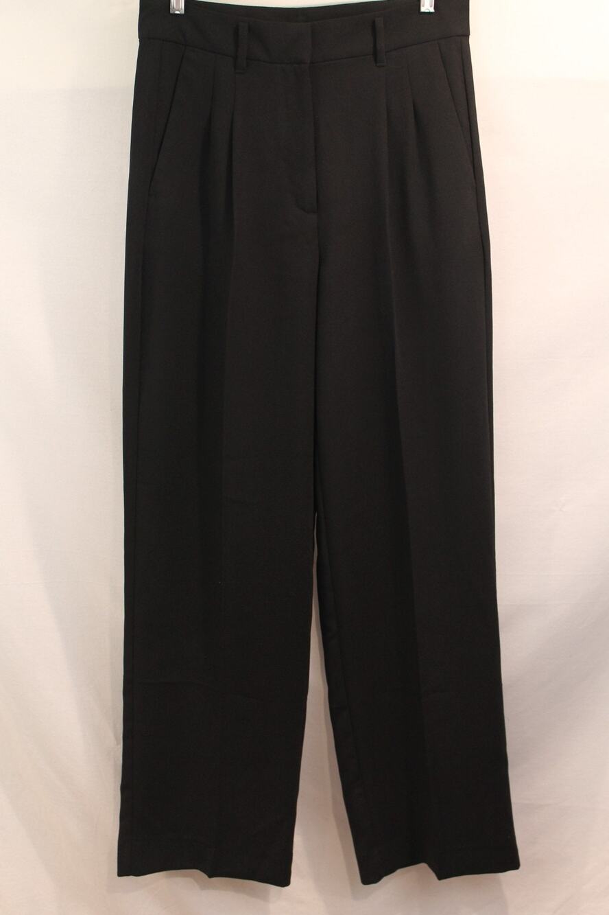American Tall Wide Leg Pants Womens size 12 Tall Black Pleated Pockets Trouser